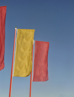 Colorful banners in the wind